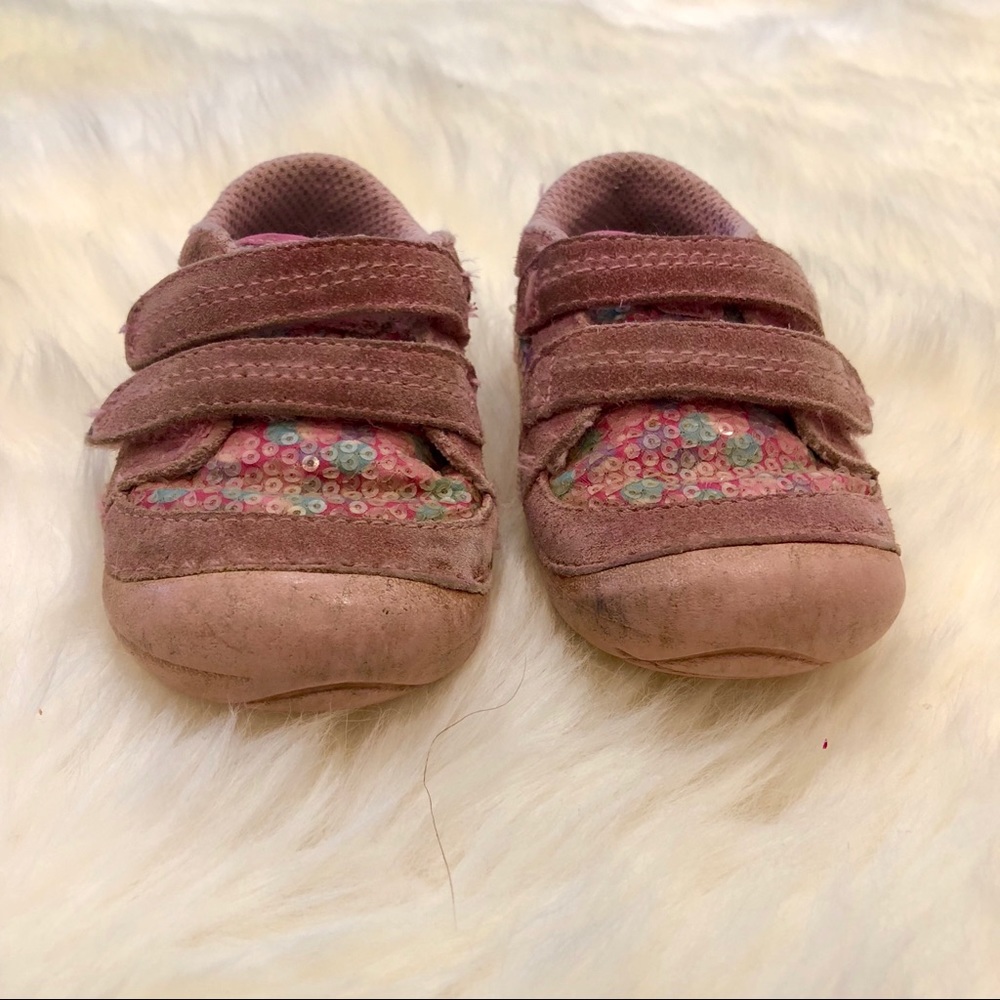 🍭HP🍭Stride Rite Suede Perla Sneakers Toddler 5 - Picture 3 of 6